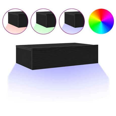 vidaXL Tv-meubel met LED-verlichting 60x35x15,5 cm zwart eikenkleurig afbeelding2 - 1