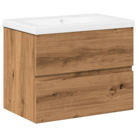 vidaXL Wastafelkast ingebouwde wastafel 61x39,5x49 cm artisanaal eiken afbeelding2 - 1