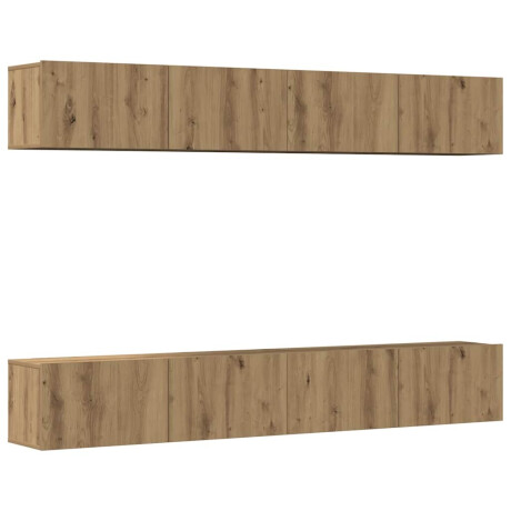 vidaXL 4-delige wand-tv-meubelset Artisan Oak 100x30x30 cm afbeelding2 - 1