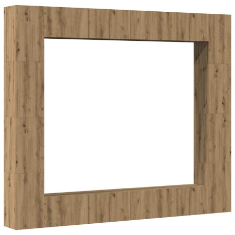 vidaXL Tv-wandkasten 8 st bewerkt hout artisanaal eikenkleurig afbeelding2 - 1