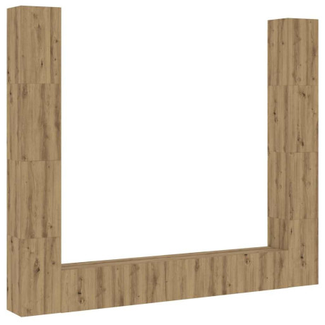vidaXL Tv-wandkasten 6 st bewerkt hout artisanaal eikenkleurig afbeelding2 - 1