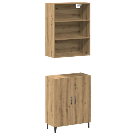 vidaXL Dressoir met wandkast bewerkt hout artisanaal eikenkleur afbeelding2 - 1