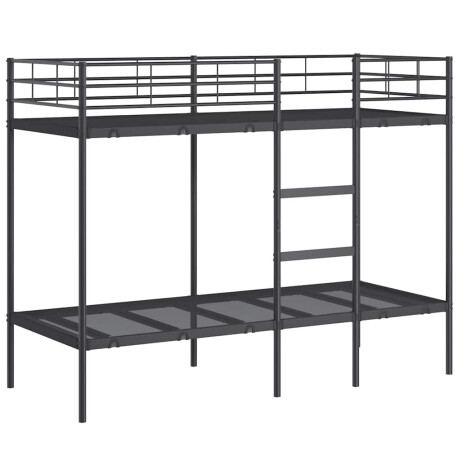 vidaXL Stapelbed zonder matras 75x190 cm staal zwart afbeelding2 - 1