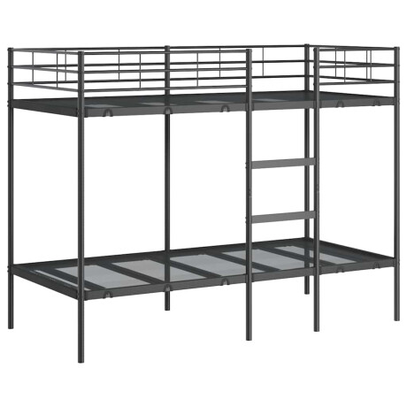 vidaXL Stapelbed zonder matras 90x190 cm staal zwart afbeelding2 - 1
