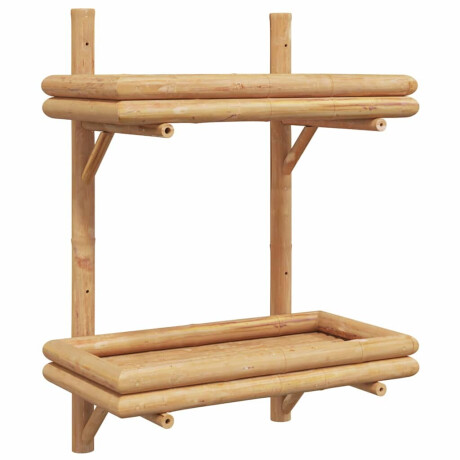 vidaXL Wandplank met plank Wandgemonteerd Bruin 45 x 26 x 60 cm Bamboe afbeelding2 - 1