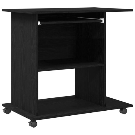 vidaXL Computerbureau Zwart Eiken 80x50x75 cm Bewerkt Hout afbeelding2 - 1