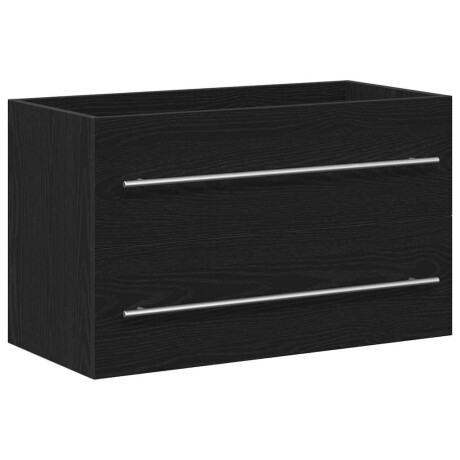 vidaXL Spoelbakkast Zwart Eiken 80x38,5x48 cm Engineered Wood afbeelding2 - 1