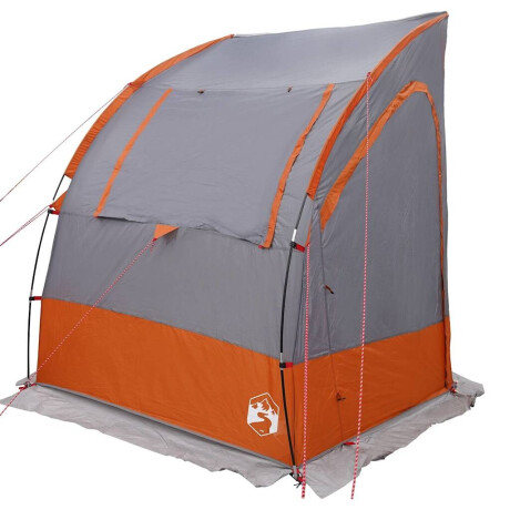vidaXL Tent Grijs en Oranje en Zwart 194 x 180 x 210 cm Polyester afbeelding2 - 1
