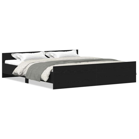 vidaXL Bedframe zonder matras 180x200 cm bewerkt hout zwart eikenkleurig afbeelding2 - 1