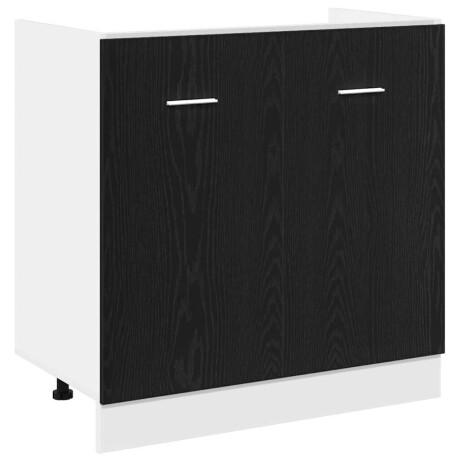 vidaXL Onderkast voor spoelbak zwart eiken 80x46x81,5 cm bewerkt hout afbeelding2 - 1