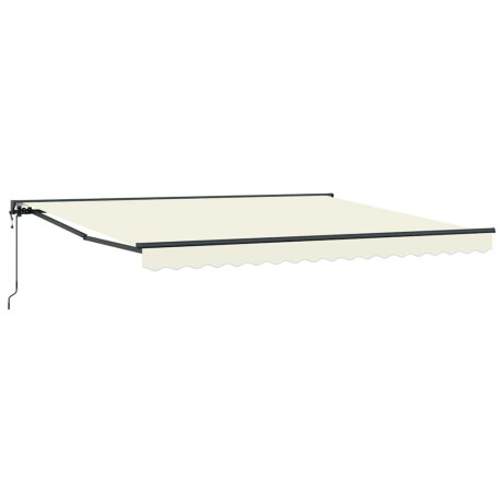 vidaXL Inklapbaar Zonnescherm Crème 350 x 250 cm Stof, Metaal afbeelding2 - 1