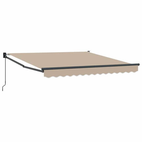 vidaXL Inklapbaar Zonnescherm Beige 350 x 250 cm Stof afbeelding2 - 1