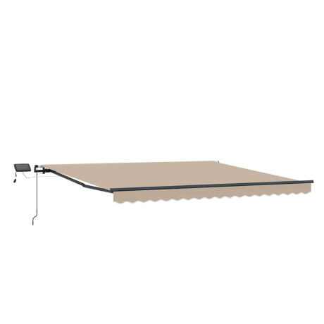 vidaXL Inklapbaar Zonnescherm Beige 450 ×300 cm Stof afbeelding2 - 1