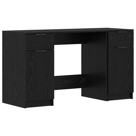 vidaXL Bureau met lade Zwart Eiken 133 x 50 x 75 cm Bewerkt hout afbeelding2 - 1
