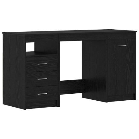 vidaXL Bureau met lade 2 pcs Zwart Eiken 140 x 50 x 76 cm Bewerkt hout afbeelding2 - 1