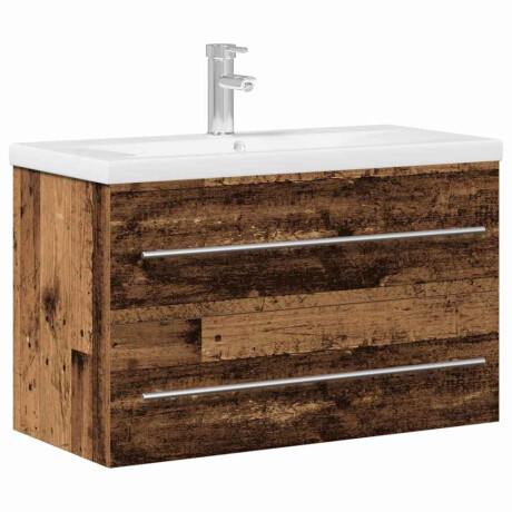 vidaXL Badkamertenk te kast met lade Oud Hout 80 x 38,5 x 48 cm afbeelding2 - 1