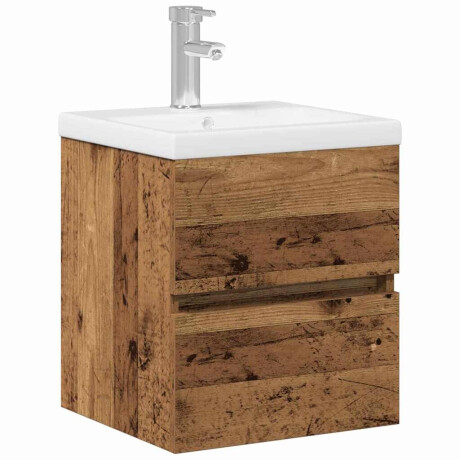 vidaXL Badkamertenk te kast Zwart Eiken 41 x 39 x 62 cm Bewerkt hout afbeelding2 - 1