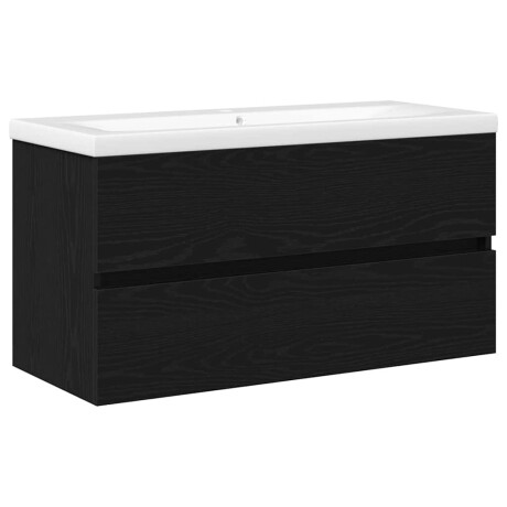 vidaXL Badkamertenk te kast Zwart Eiken 90 x 39 x 62 cm Bewerkt hout afbeelding2 - 1