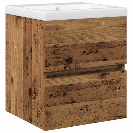 vidaXL Wastafelkast Zwart eiken 41 x 39 x 62 cm Bewerkt hout afbeelding2 - 1