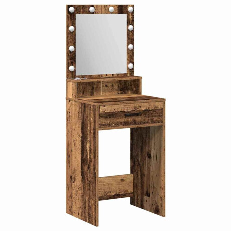 vidaXL Plafondtafel met lade Oudhout 50 x 41 x 135 cm Bewerkt hout afbeelding2 - 1