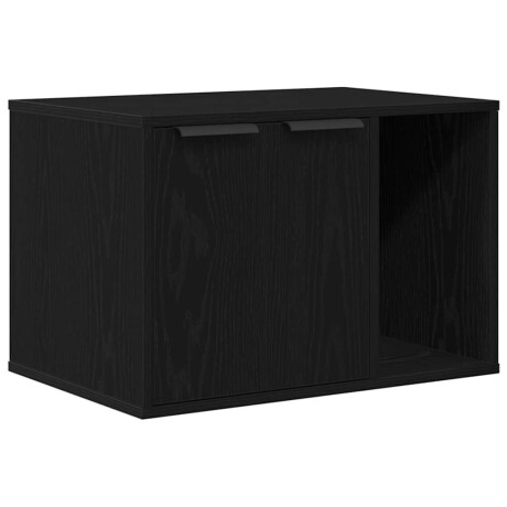 vidaXL Kattenbakomheining Zwart Eiken 60x40x40 cm Bewerkt Hout afbeelding2 - 1