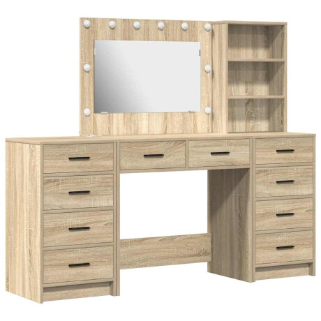 vidaXL Plafondtafel met lade 3 pcs Bruin 40 x 41 x 135 cm Bewerkt hout afbeelding2 - 1