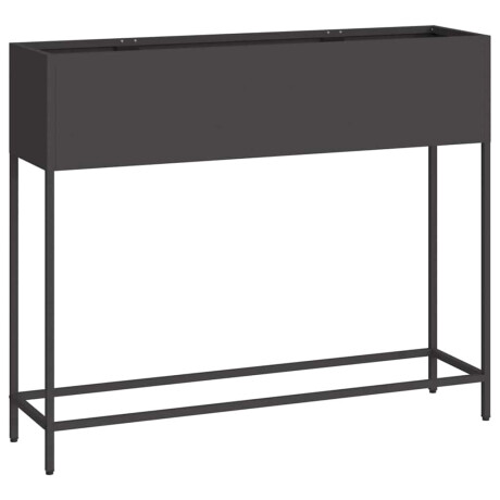 vidaXL Verhoogde Tuin Plantbak Zwart 100 x 26 x 82 cm Staal afbeelding2 - 1
