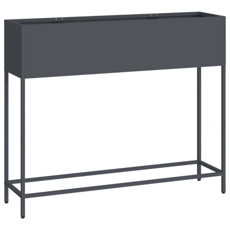 vidaXL Verhoogde Tuin Plantbak Antraciet 100 x 26 x 82 cm Staal afbeelding2 - 1