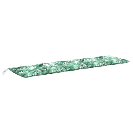 vidaXL Tuinbankkussen met bladpatroon, 200x50x7 cm, Oxfordstof afbeelding2 - 1