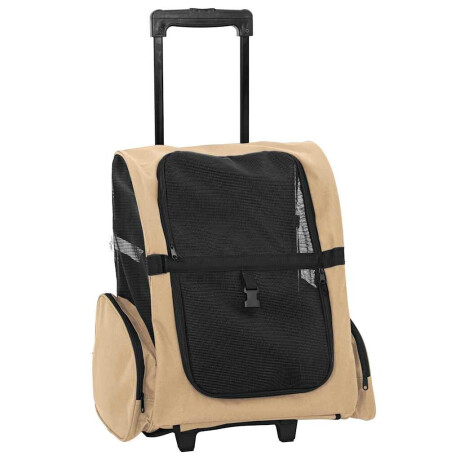 vidaXL Huisdierentrolley 3-in-1 48x32x57 cm oxford stof zandkleurig afbeelding2 - 1