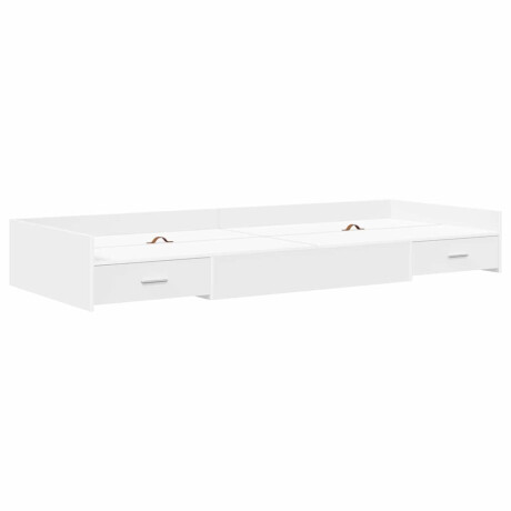 vidaXL Bedframe met hoofdeinde met lade Wit 98.5 x 200 cm Bewerkt hout afbeelding2 - 1