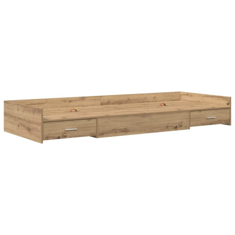 vidaXL Bedframe met hoofdeinde Artisan Eiken 90 x 200 cm Bewerkt hout afbeelding2 - 1
