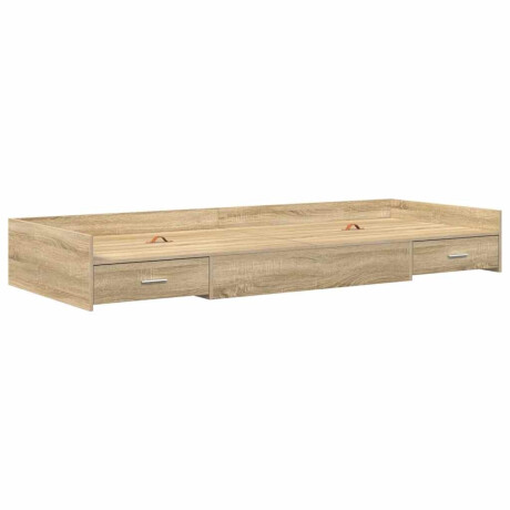 vidaXL Bedframe met hoofdeinde Sonoma Eiken 80 x 200 cm Bewerkt hout afbeelding2 - 1