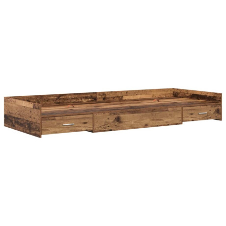 vidaXL Bedframe met hoofdeinde Oud Hout 90 x 190 cm Bewerkt hout afbeelding2 - 1