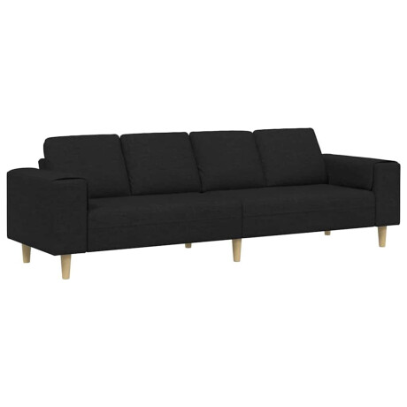 vidaXL Woonkamer Bank Zwart 250 x 77 x 76 cm Polyester afbeelding2 - 1