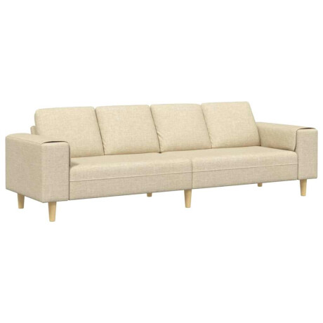 vidaXL Woonkamer Bank Crème 250 x 77 x 76 cm Polyester afbeelding2 - 1