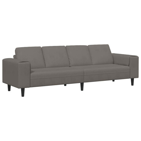 vidaXL Stoffen Bank met kussen Lichtgrijs 208 cm Katoenen stof afbeelding2 - 1