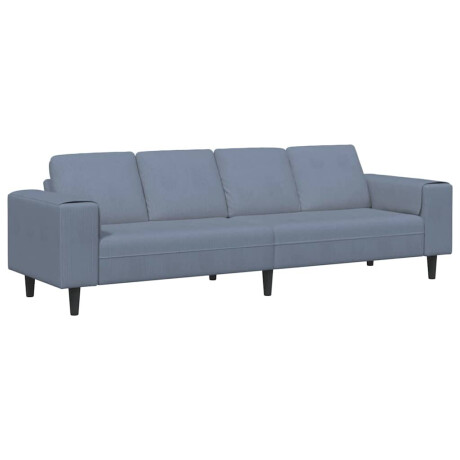 vidaXL Stoffen Bank met kussen Blauw 208 cm Katoenen stof afbeelding2 - 1