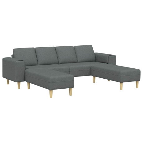 vidaXL Woonkamer Bank 3 pcs Donkergrijs Polyester afbeelding2 - 1