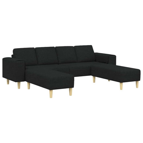 vidaXL Woonkamer Bank 3 pcs Zwart Polyester afbeelding2 - 1