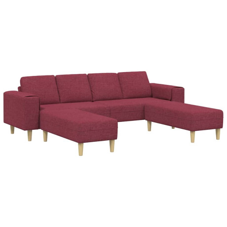 vidaXL Woonkamer Bank 3 pcs Wijnrood 250 x 188 x 76 cm Polyester afbeelding2 - 1