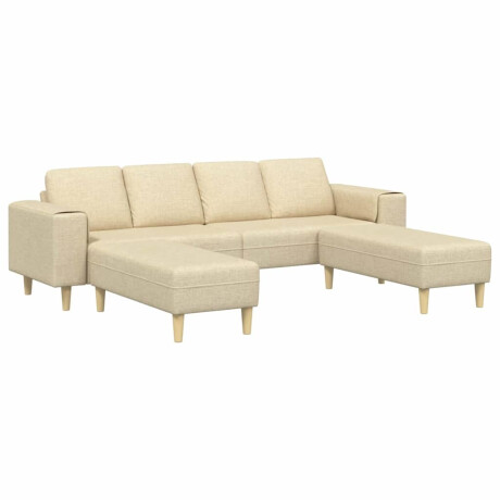 vidaXL Woonkamer Bank 3 pcs Crème Polyester afbeelding2 - 1