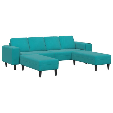 vidaXL Bankstel 3 pcs Turquoise Fluweel afbeelding2 - 1