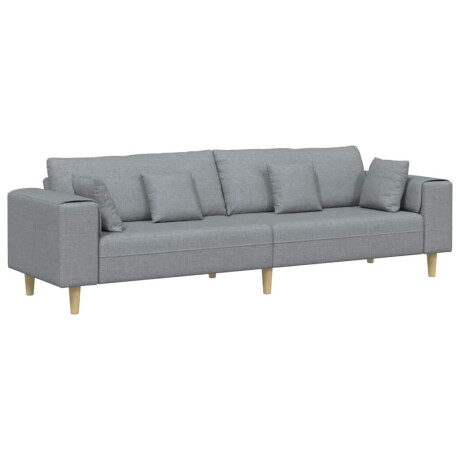 vidaXL Bank met kussen Lichtgrijs 250 x 77 x 76 cm Stof afbeelding2 - 1