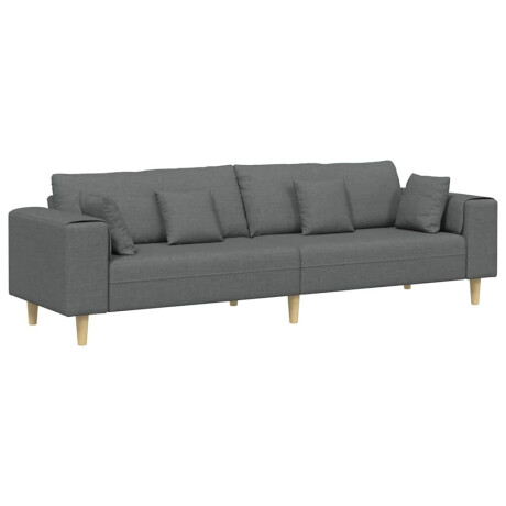 vidaXL Bank met kussen Donkergrijs 250 x 77 x 76 cm Stof afbeelding2 - 1