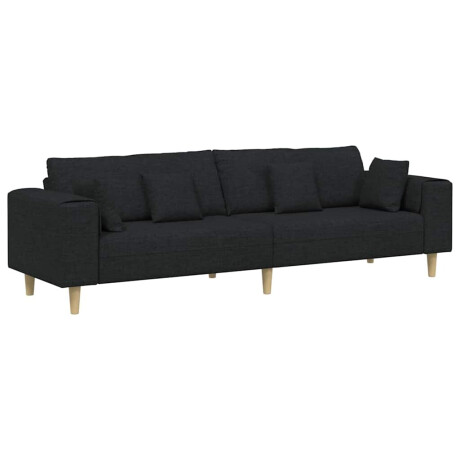 vidaXL Bank met kussen Zwart 250 x 77 x 76 cm Stof afbeelding2 - 1