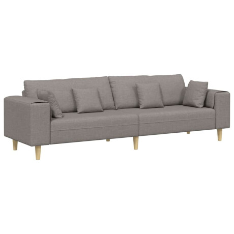 vidaXL Bank met kussen Taupe 250 x 77 x 76 cm Stof afbeelding2 - 1