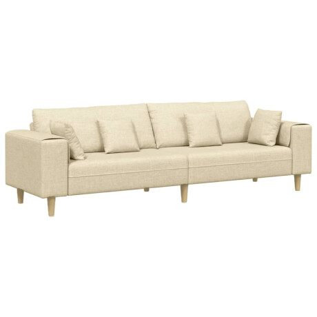 vidaXL Bank met kussen Crème 250 x 77 x 76 cm Stof afbeelding2 - 1