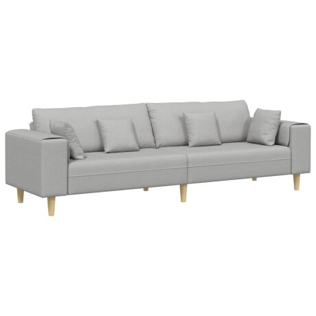 vidaXL Bank met kussen Wolkengrijs 250 x 77 x 76 cm Stof afbeelding2 - 1