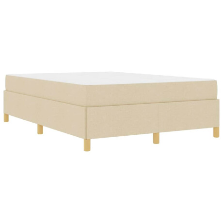 vidaXL Boxspring bed met matras Crème en Wit 140 x 190 cm Stof afbeelding2 - 1